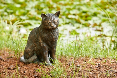 Rottenecker Bronzefigur Katze, gro, sitzend