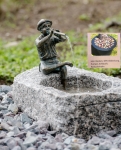 Rottenecker Bronzefigur Flötenspieler Finn - Brunnen-Komplettset