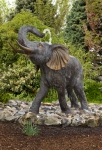 Rottenecker Bronzefigur Elefant lebensgro, wasserspeiend